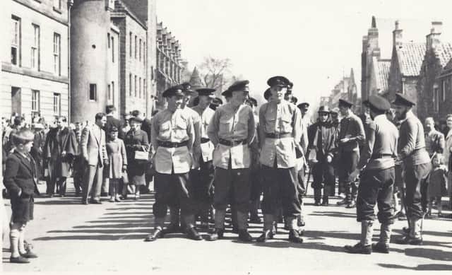 Polish soldiers on parade in South Street, St Andrews