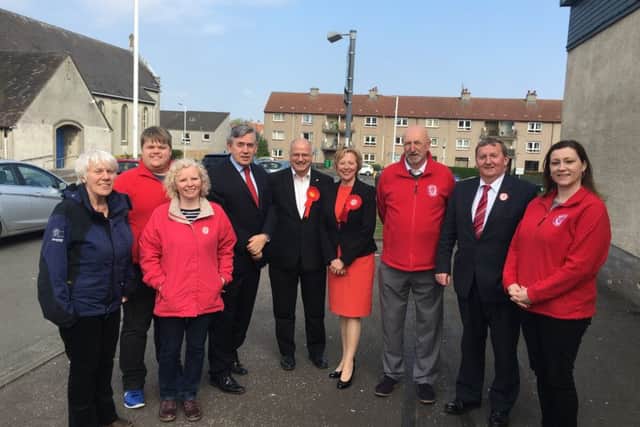 Lesley with labour colleagues including former Prime Minister, Gordon Brown