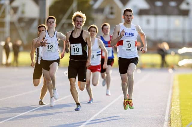 Fife ACÂ’s Euan Boyle on his way to a personal best in Glasgow. Picture by Bobby Gavin.