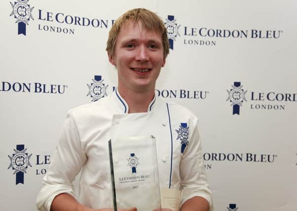 Nathanael Dixon of Falkland Kitchen Farm who has won a scholarship to the Le Cordon Blue cookery school worth Â£35,000