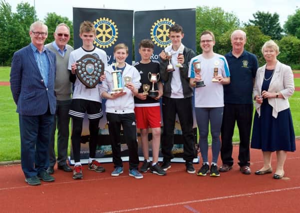 Prizewinners at the 2017 Fife Athletics Championships in Pitreavie.