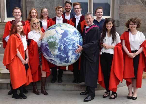 Dr Michael Palin and University of St Andrews undergraduate Student Ambassadors. (Picture: University of St Andrews)