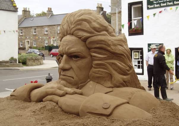 Last year's sand sculpture brought Beethoven to life.
