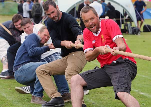 The Ceres squad in the tug of war competition (picture by Dave Scott)