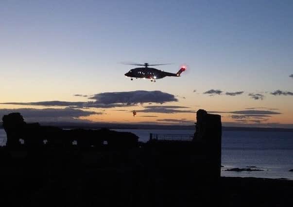Helicopter rescue, St Andrews (Pic courtesy of local resident)