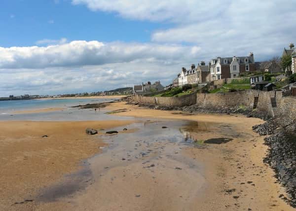 Looking across the beach at Elie