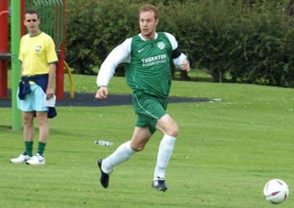 Former Thornton Hibs player and a previous top goalscorer, Adam Drummond, is back playing at Memorial Park.