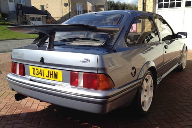 The missing blue Ford Sierra RS Cosworth.