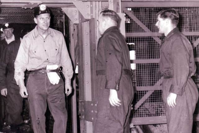 Prince Phillip at Rothes Colliery in Thornton in 1958