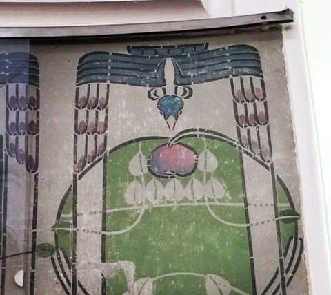 Part of the Mackintosh design on the mural at Dysart St Clair Kirk