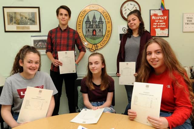 Pupils at KHS - Mollie Turner, Cameron Bowie, Rebecca Meekison, Kiara Montgomery and Shannon Houston (Fife Photo Agency)