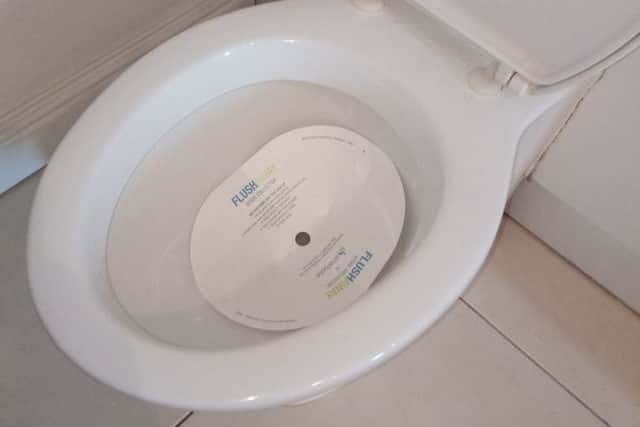 Brian McCormack's invention can be flushed after use. Picture: JP