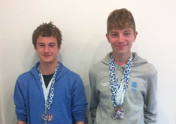Oliver Goad left and Findlay Baillie right of Cupar and District Swimming Club.