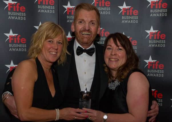 Byrons Diane Mullen, owner Ronnie Marshall and Jill Graham at the Fife Business Awards 2017.