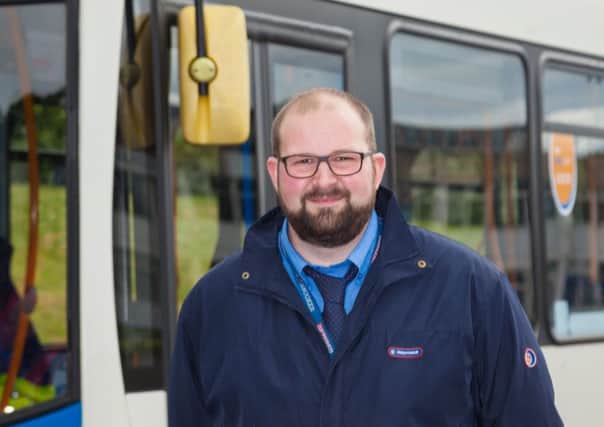 Bus driver Graeme Gilfillan has every reason to be proud