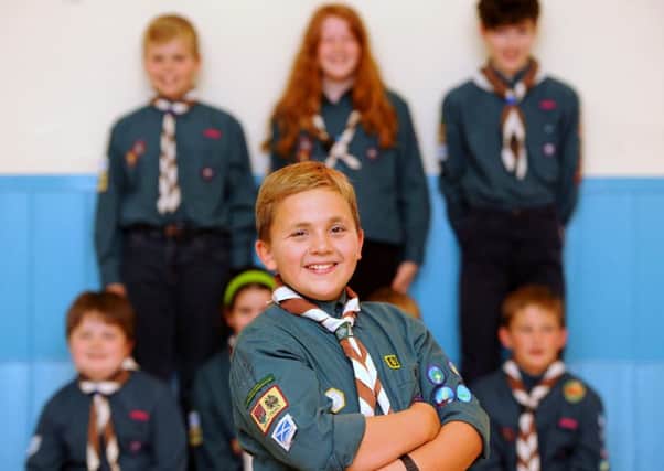 Scout Myles Adams who has been awarded a top scouting award after battling back from severe injuries. (Pic Fife Photographic Agency).