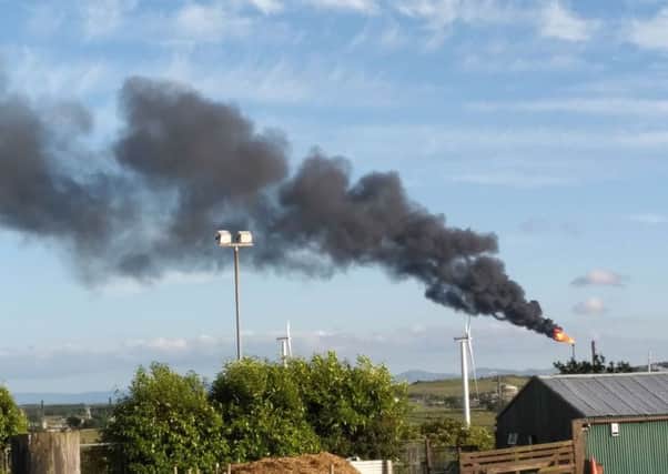 Black smoke pours from the Mossmorran plant (Pic by Paul Irvine)