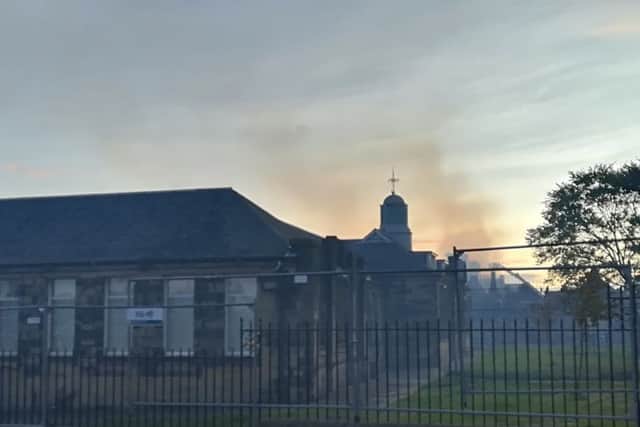 Viewforth High School, Kirkcaldy, building on fire (Pic: Fife Free Press)