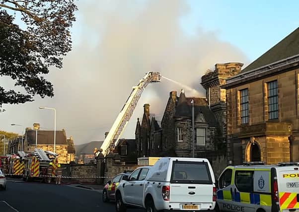Viewforth High School, Kirkcaldy, building on fire (Pic: Fife Free Press)