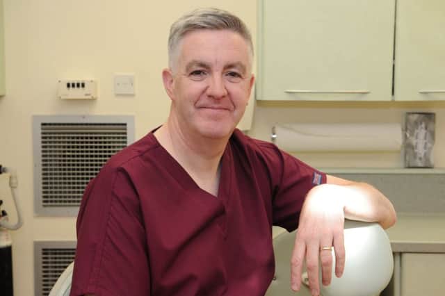 Dental Specialist Barry Corkey who is one of the NHS Fife staff shortlisted for an award at the Scottish Health Awards.  Pic: George McLuskie.
