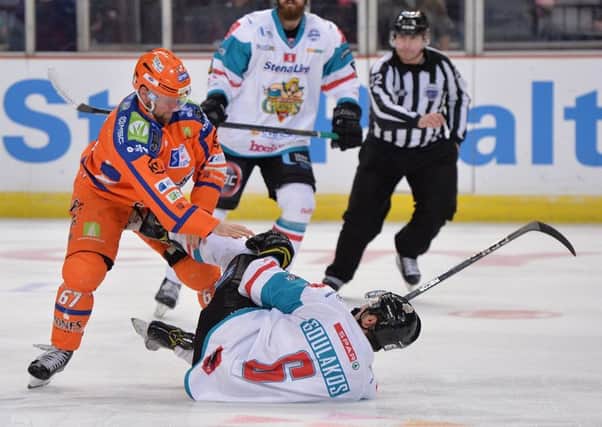 Colton Fretter clashes with Spiro Goulakos (Pic: Dean Woolley)
