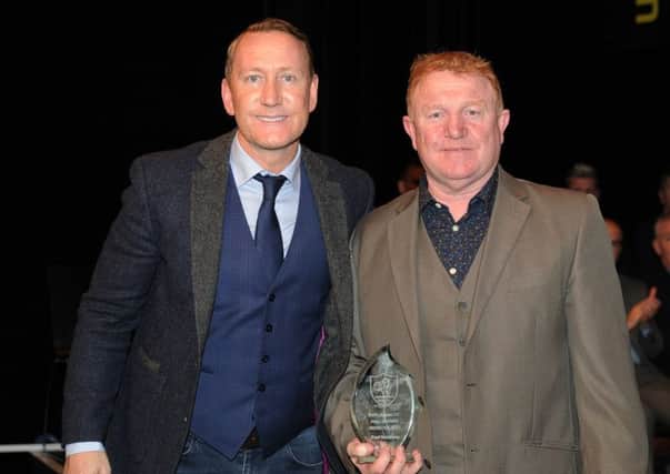 Paul Sweeney was inducted into Raith Rovers' Hall of Fame by Ray Parlour (Pic: George McLuskie)