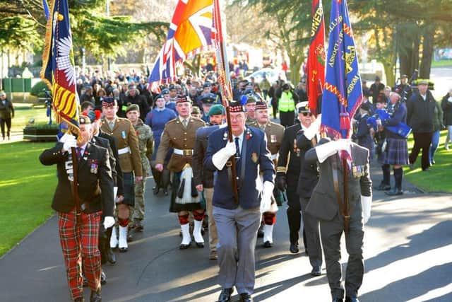 Representatives from the armed forces and local dignitaries took part in the parade. Pic: Fife Photo Agency.