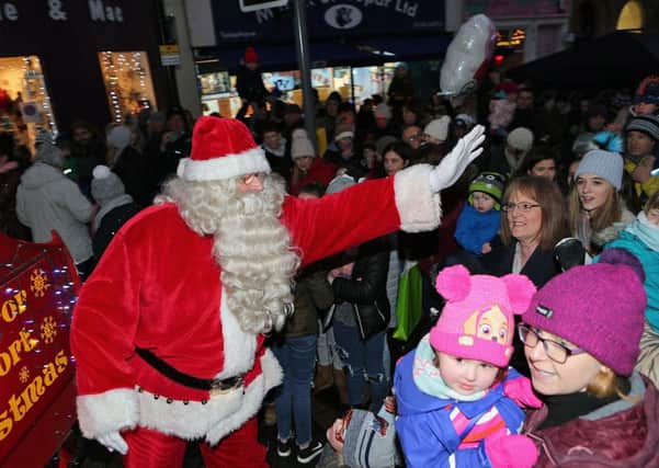 Santa was a popular visitor at the lights switch-on