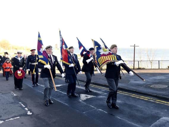 The procession to the Kinghorn war memorial