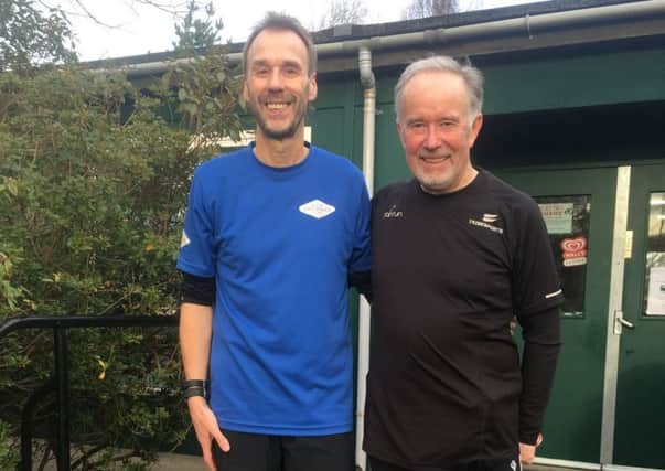 Allen Marr and Ian Shield who ran their 100th and 150th parkruns last weekend.
