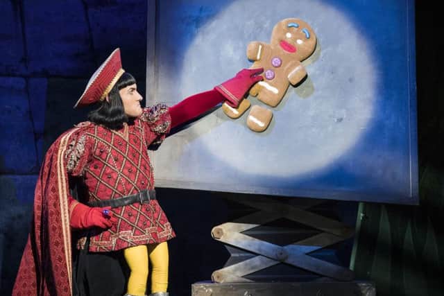 Samuel Holmes stole the show as Lord Farquaad. Pic: Helen Maybanks.