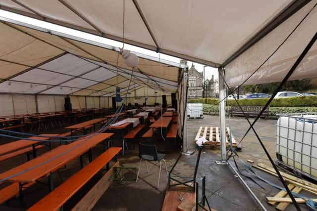 The damage done to the marquee (Pic: Fife Photo Agency)