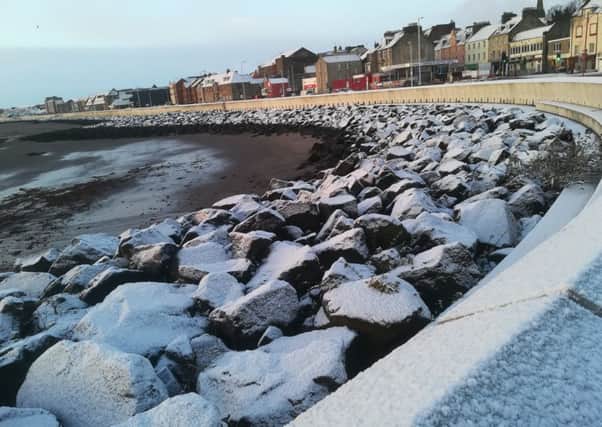Kirkcaldy waterfront with covering of snow