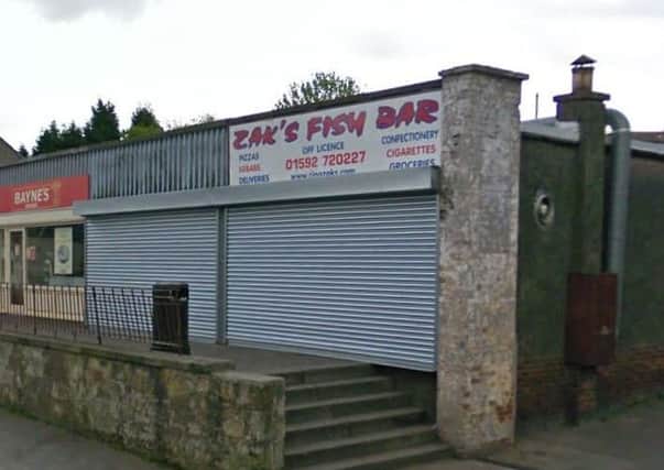 The incident took place at Zak's Fish Bar.