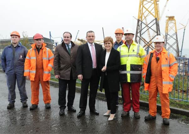First Minister Nicola Sturgeon visited BiFab in Methil in November. Pic: George McLuskie.