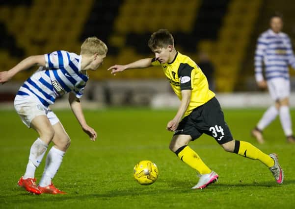 Matthew Knox, seen here playing for parent club Livingston, has arrived at Bayview on loan.