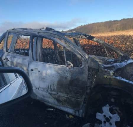 The car after the fire. Picture: Jonny Jack
