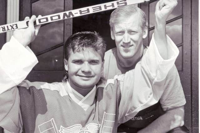 Fife Flyers import Ed Zawatsky with head coach Jim Lynch  (Pic: Bill Dickman)