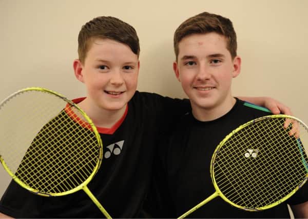 Two brothers Owen and Spencer Tuckwell from Kirkcaldy have been selected to take part in a training academy in Malaysia in the summer to be trained by top players and coaches in badminton. Pic: George McLuskie.