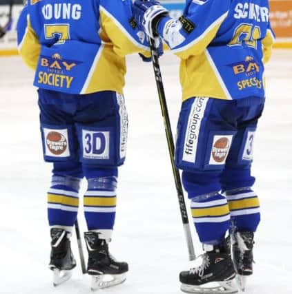 Fife Flyers, Gardiner Conference winners 2017-18 - Ian Young and Chase Schaber  (Pic: Steve Gunn)