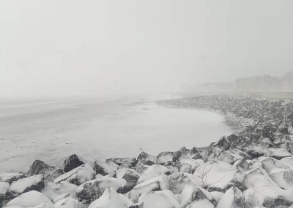 There is even snow lying on Kirkcaldy beach.