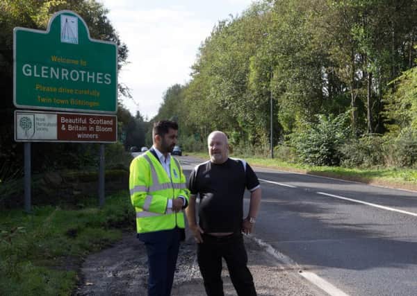 Humza Yousaf visited the A92 in May 2016.