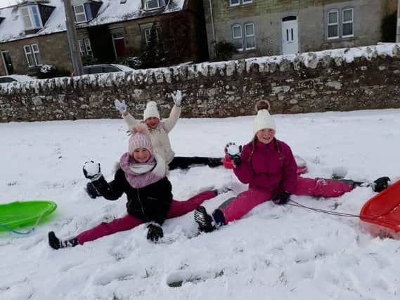 Picture submitted by Lesley Duncan, Anna Ellis and Iona practicing their dancing in Cupar