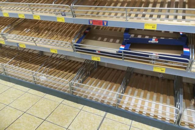 Bread and milk supplies struggled to cope with demand as many people bought in bulk