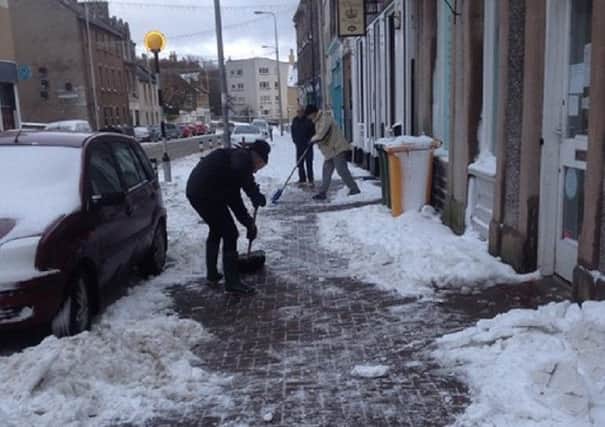 Clearing snow in Burntisland