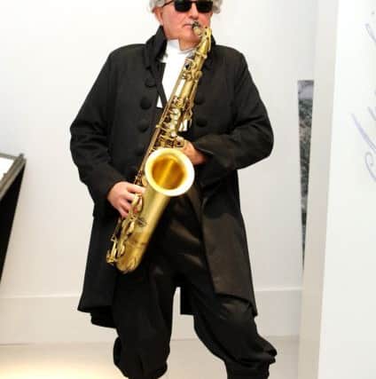Bob Brews dressed as Adam Smith complete with sax and shades to promote the 2018 Festival Of Ideas (Pic: Fife Photo Agency)