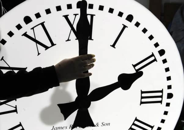 The clocks go forward by one hour at 1 am on Sunday, March 25.