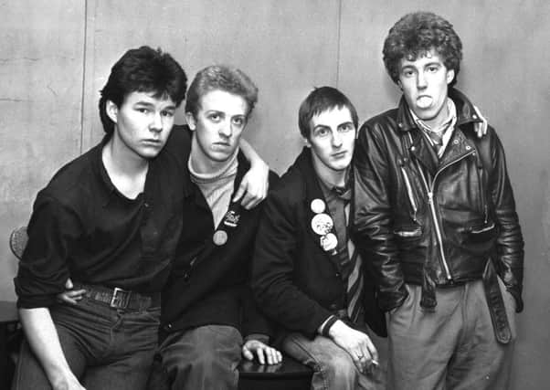 The Skids - Stuart Adamson, (Alexander Plode, Thomas Bomb - not sure which is which) and Richard Jobson - supported The Stranglers in concert in Edinburgh in February 1978.