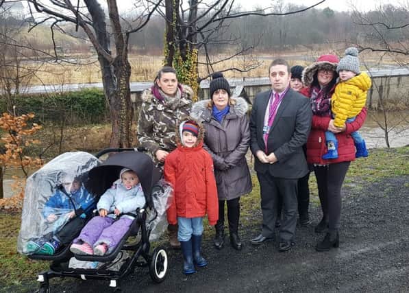 Parents met with Councillor David Graham at the site.