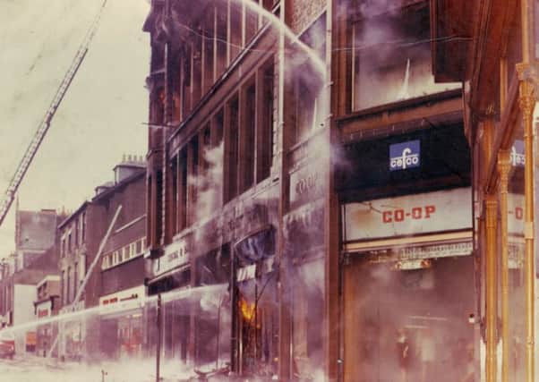 Co-op fire, April 1975 - Â£1m blaze which destroyed the four-storey building in the High Street, Kirkcaldy (Pic: Ian Rice)